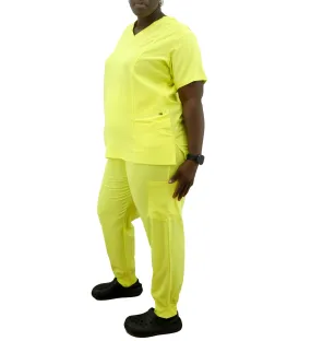 1384DAFFODIL, Scrubaid, 2pc Jogger Pants Scrub Set-Daffidol (S-2XL)