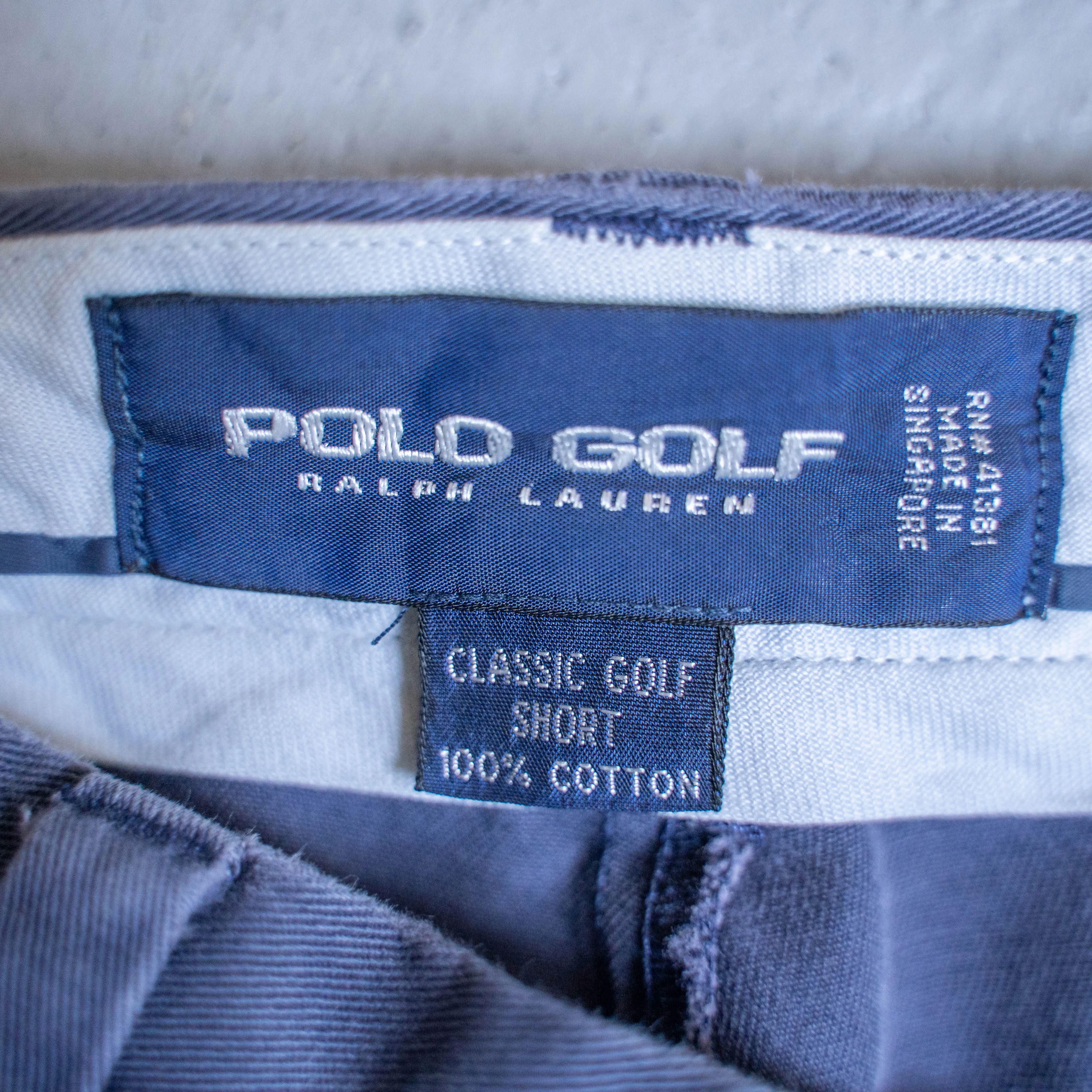 1990s 'POLO GOLF' navy color two tuck chino shorts 'good fade'