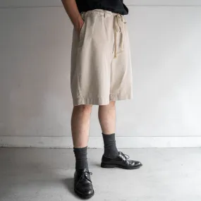 1990s Ralph Lauren beige color chino shorts ’with waist cord remake'