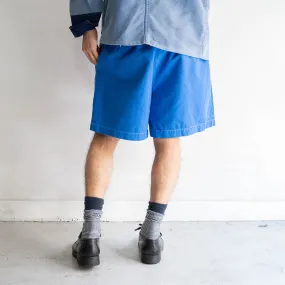 1990s Ralph Lauren blue color chino shorts ’with waist cord remake'