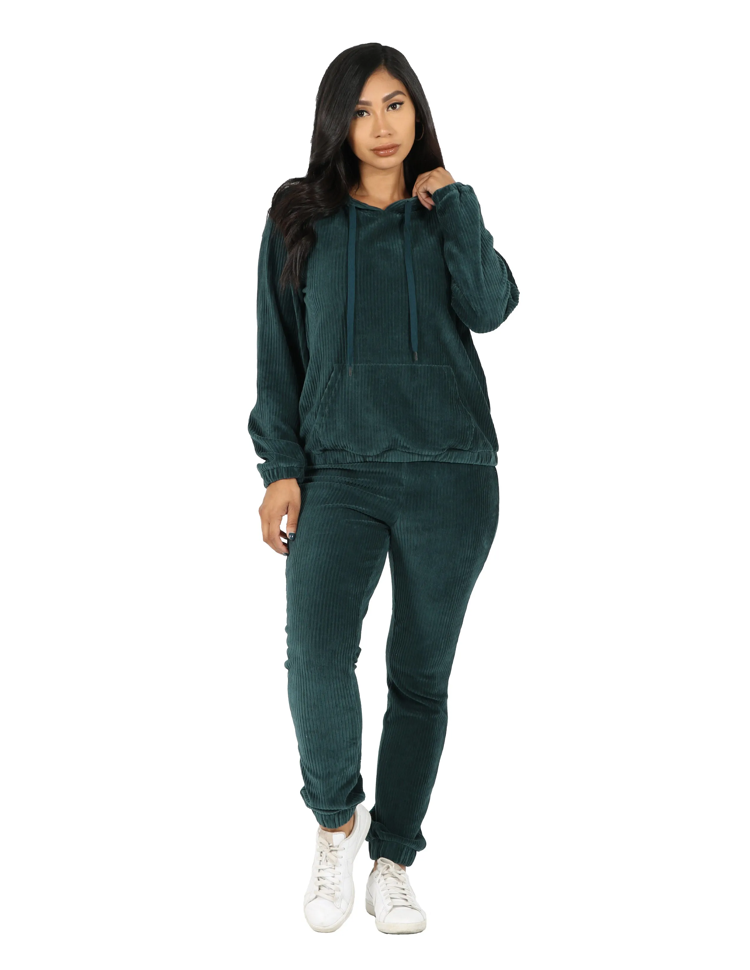 Active Rib Hoodie and Jogger Set