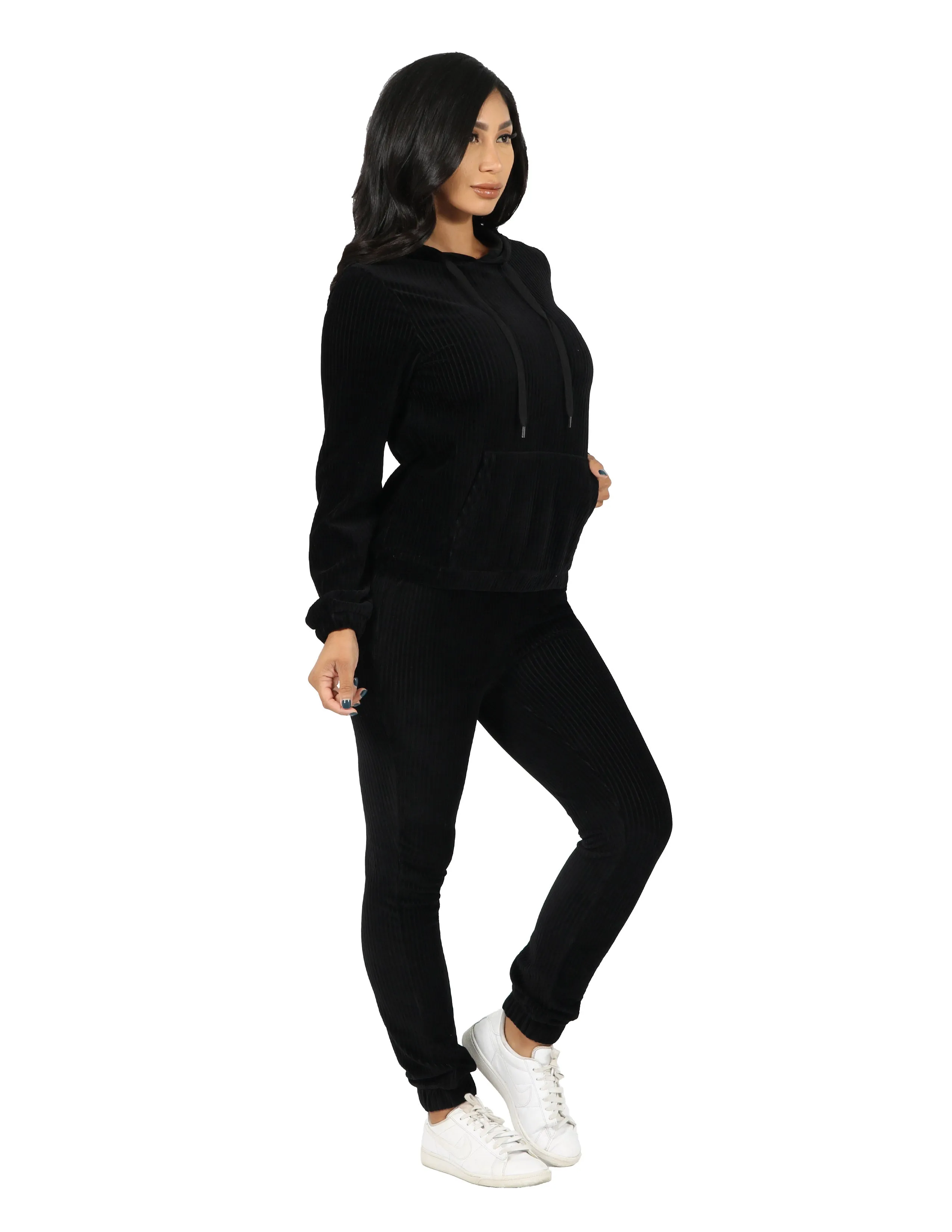 Active Rib Hoodie and Jogger Set