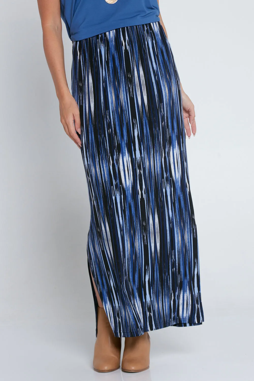 Adelaide Skirt - Blue/Stripe Print