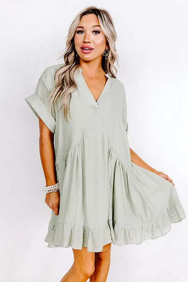 Adore The Shore Babydoll Dress In Pear