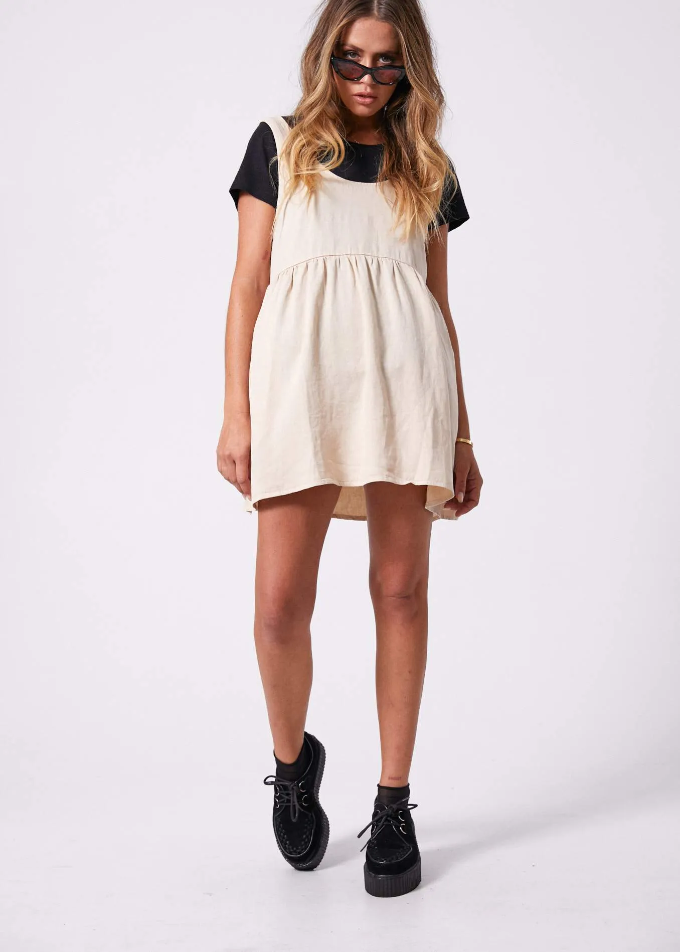 Afends Womens Jesse - Hemp Mini Dress - Macadamia