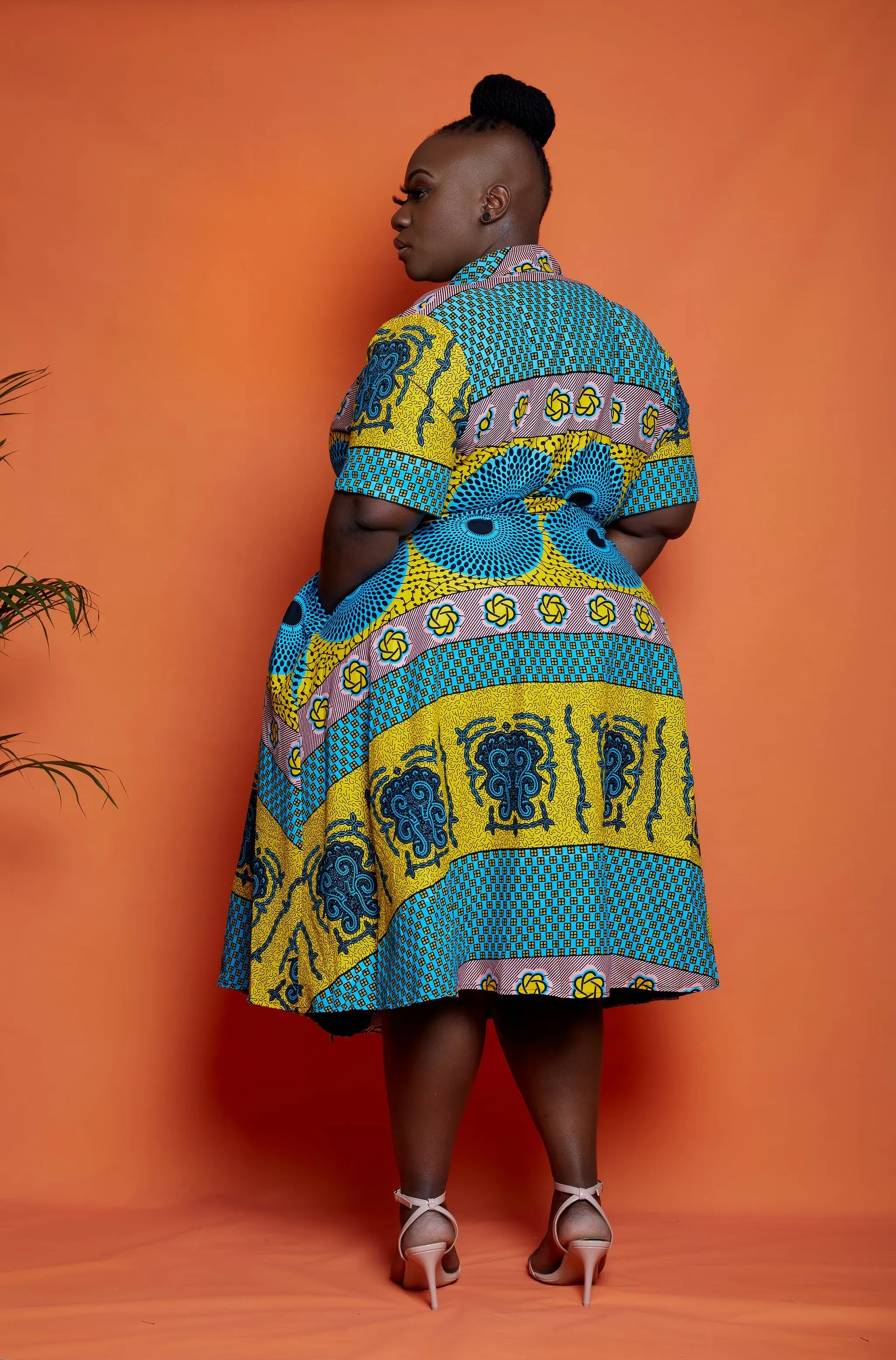 African Print Wrap Midi Dress - Kemmy