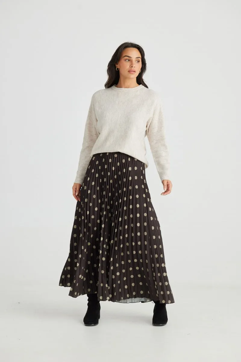 Alias Pleated Skirt in Stone Spot BT24194-3 by Brave   True