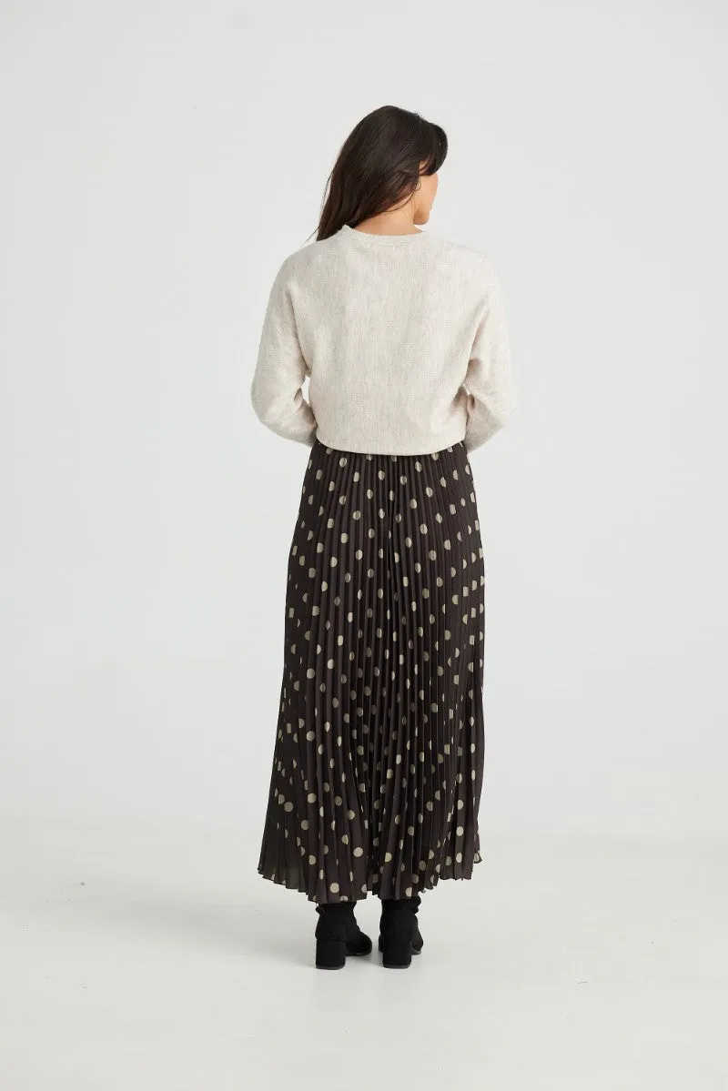 Alias Pleated Skirt in Stone Spot BT24194-3 by Brave   True