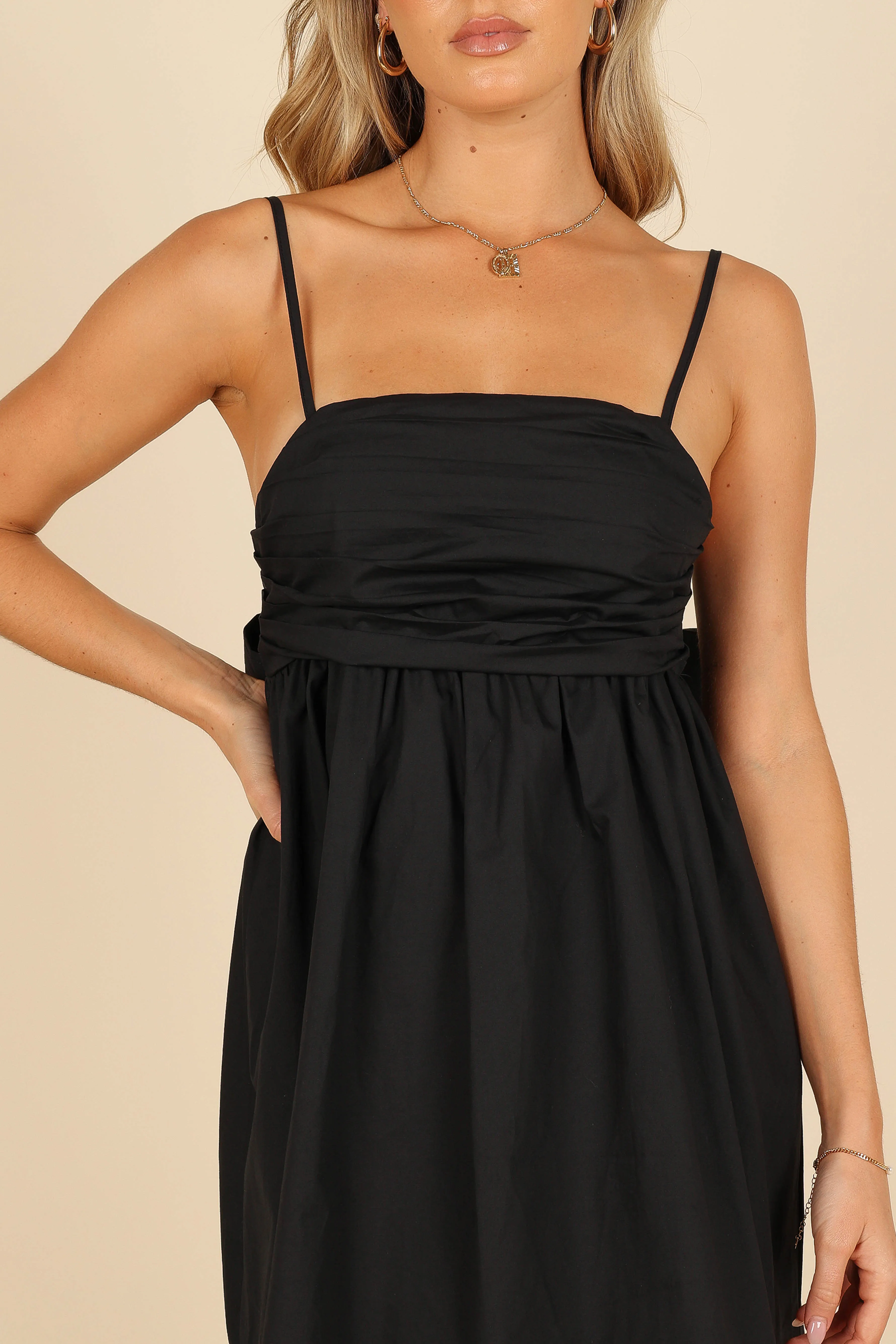 Alice Bow Back Mini Dress - Black