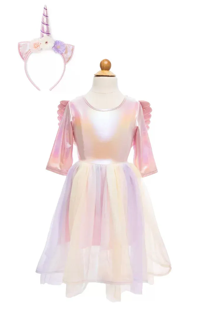 Alicorn Dress with Wings & Headband Size 3-4