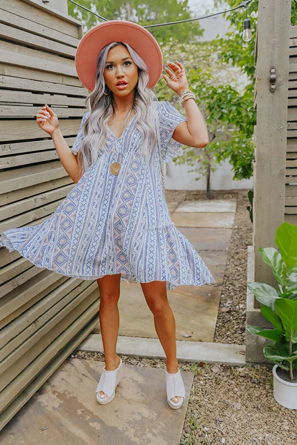 All Of My Love Floral Babydoll Dress In Periwinkle