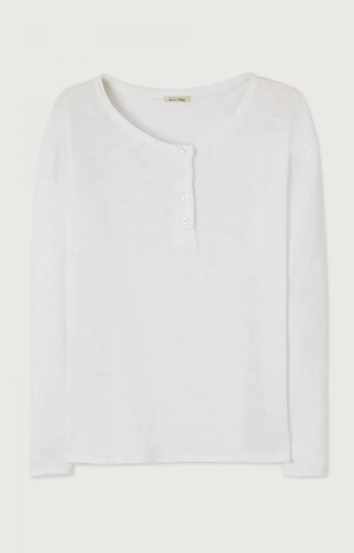 American Vintage Sonoma Henley Long Sleeve Tee in White