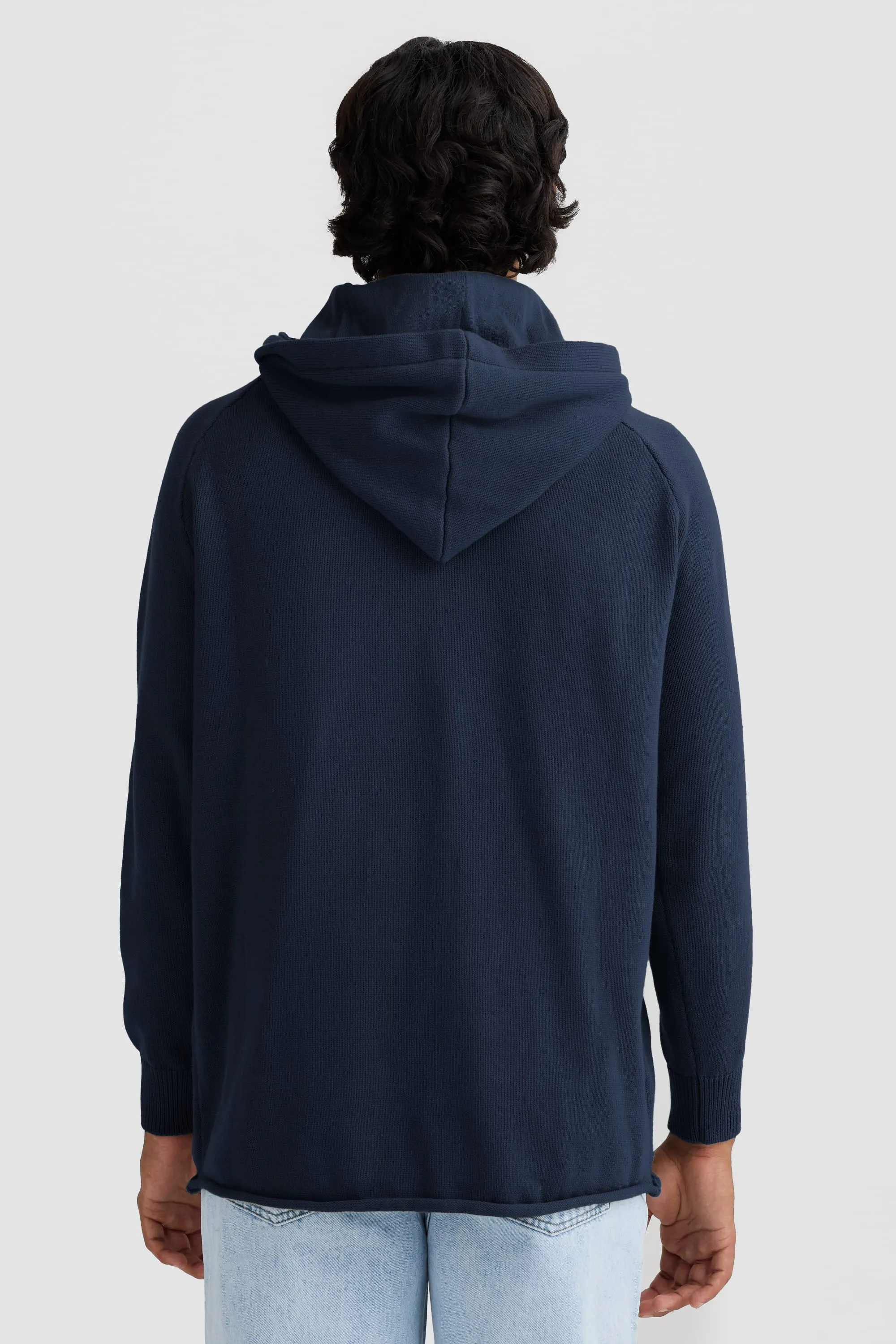 Atlas Knit Hoodie French Navy