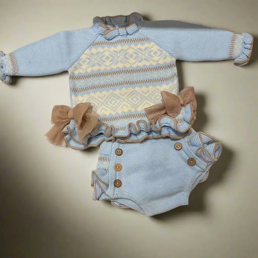 Baby Blue Girl's Bloomer Set