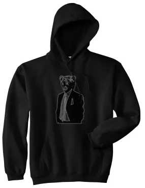 Bear In Suit Funny Pullover Hoodie