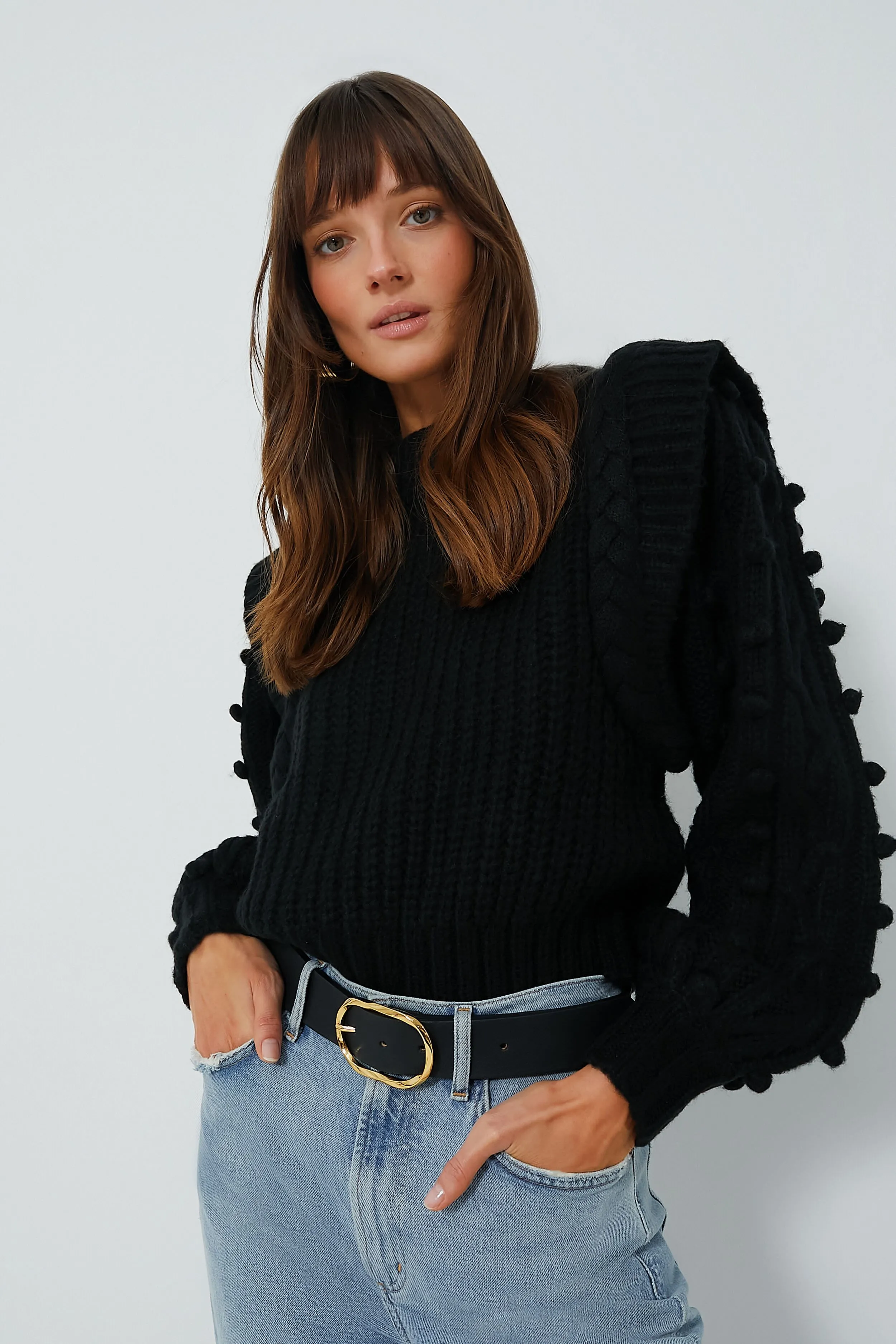 Black Braided Sweater