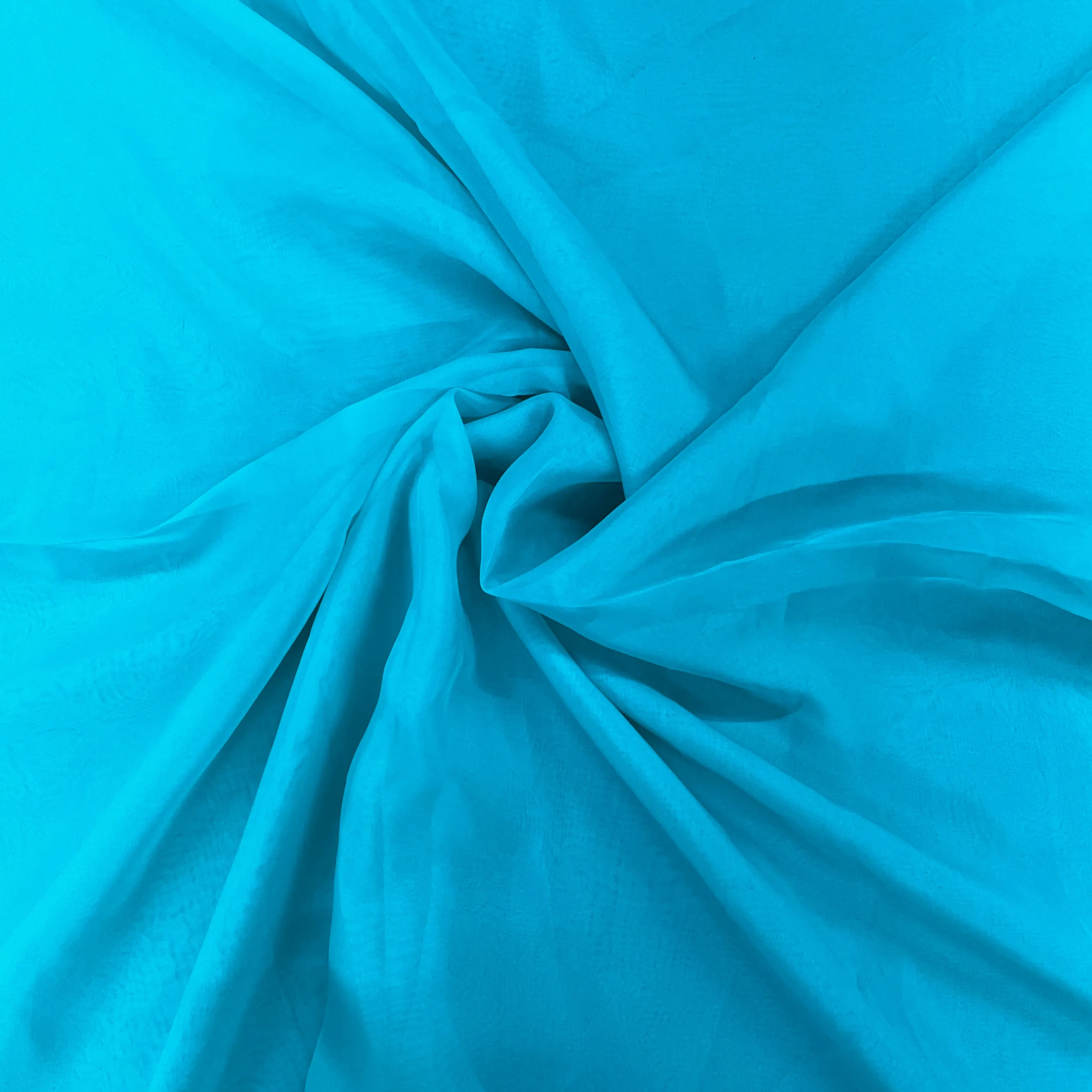 Blue Solid Satin Organza Fabric