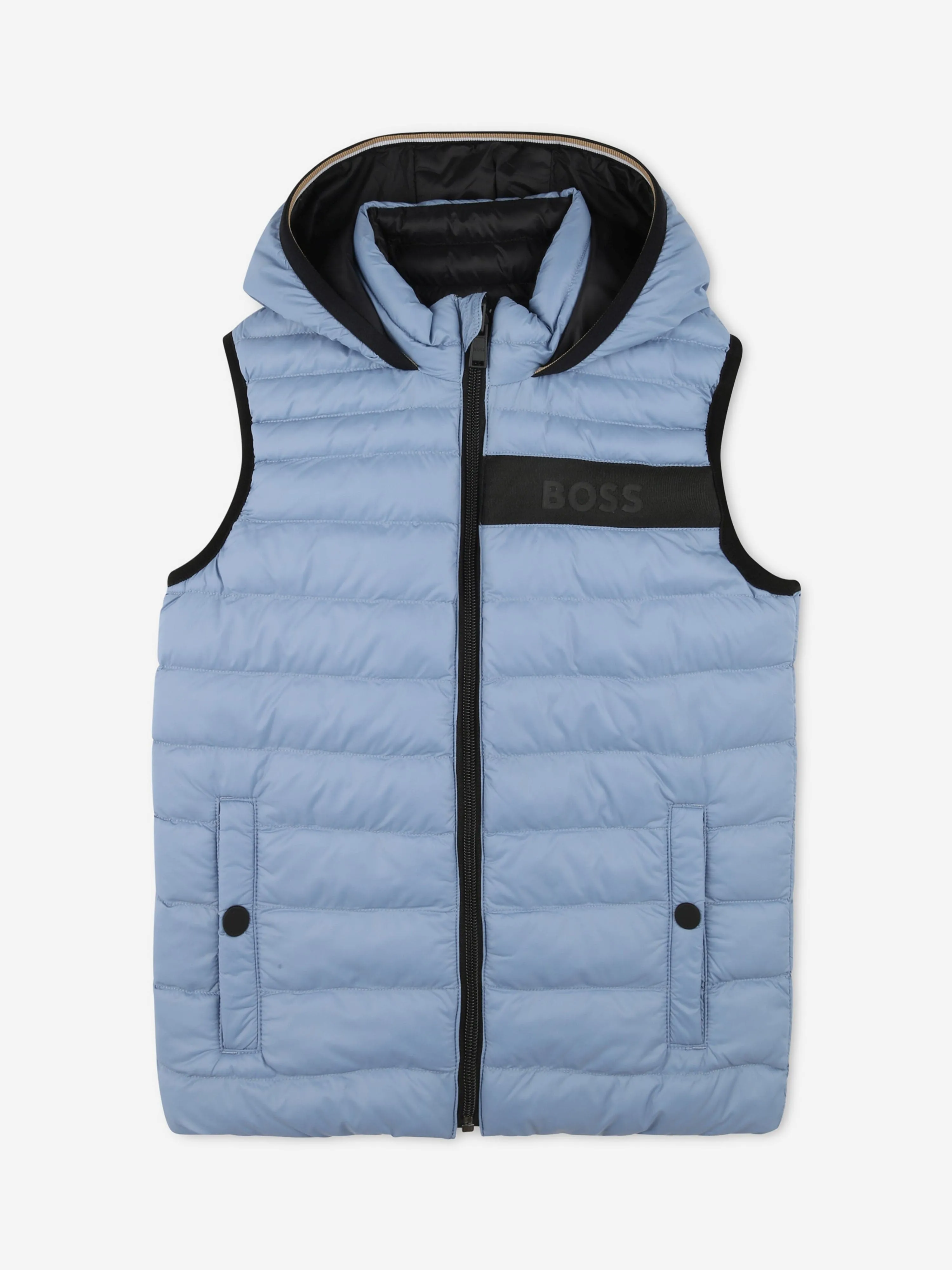 BOSS Boys Reversible Gilet in Grey