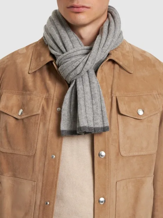 Brunello Cucinelli   Fine cashmere rib knit scarf 