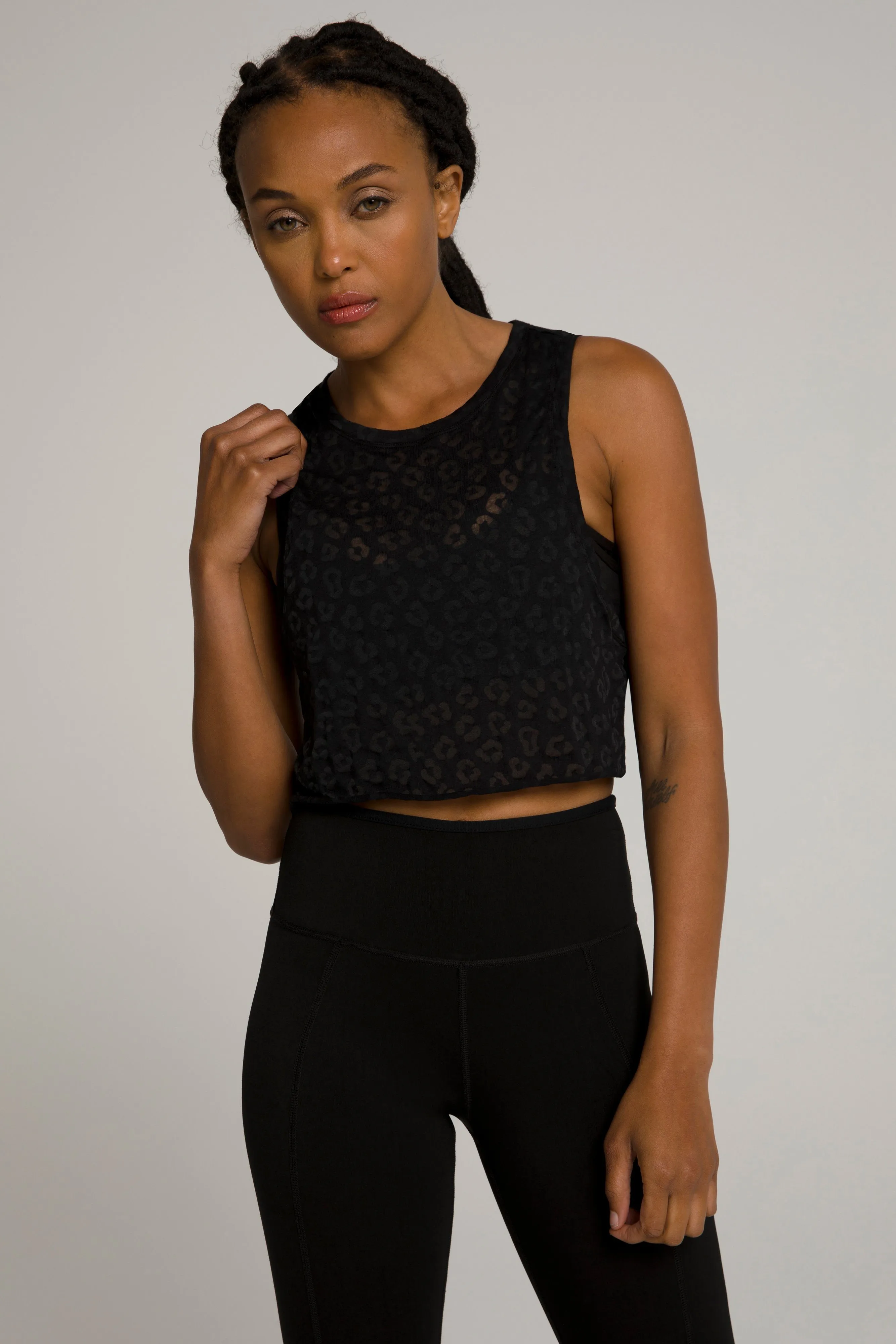 BURNOUT CROP TANK | BLACK001