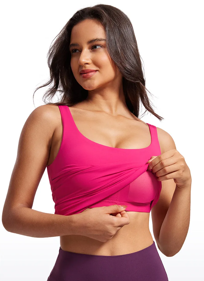 Butterluxe Waist Length Built-in Bra Tanks U Neck