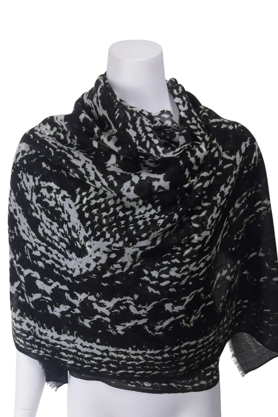 'Cable Knit' Wool/Silk/Cashmere whisper weight Scarf Wrap, more colours