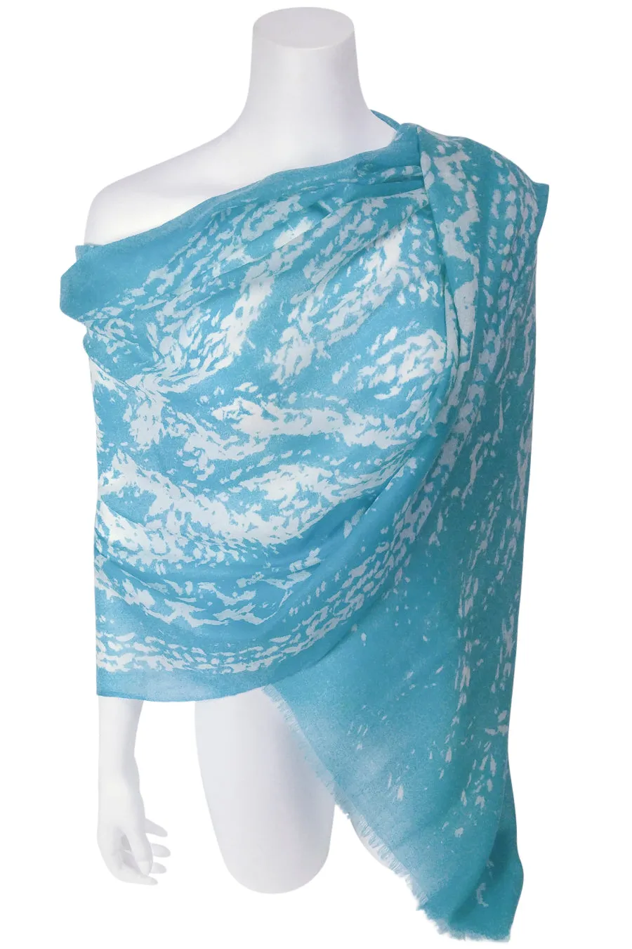 'Cable Knit' Wool/Silk/Cashmere whisper weight Scarf Wrap, more colours