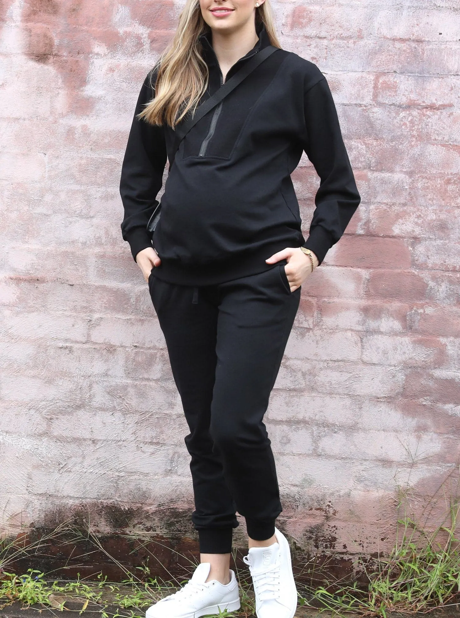 Calla Black Maternity Tracksuit Set