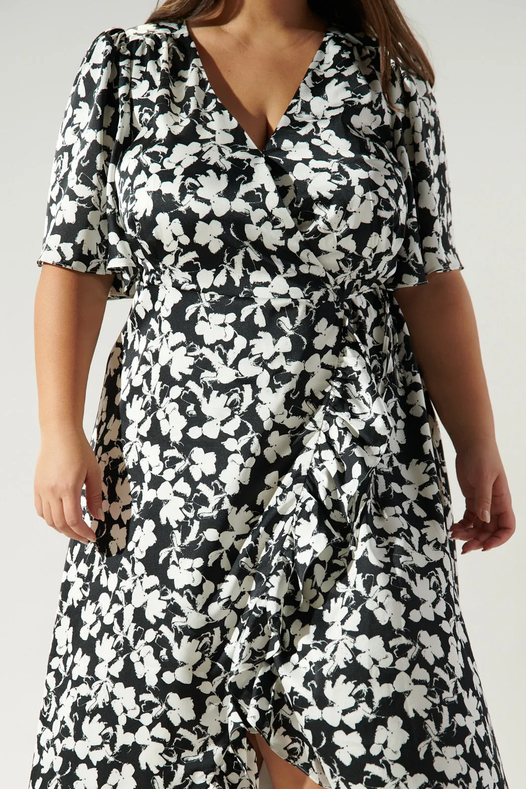 Casablanca Floral Abelia Hi Low Maxi Dress Curve