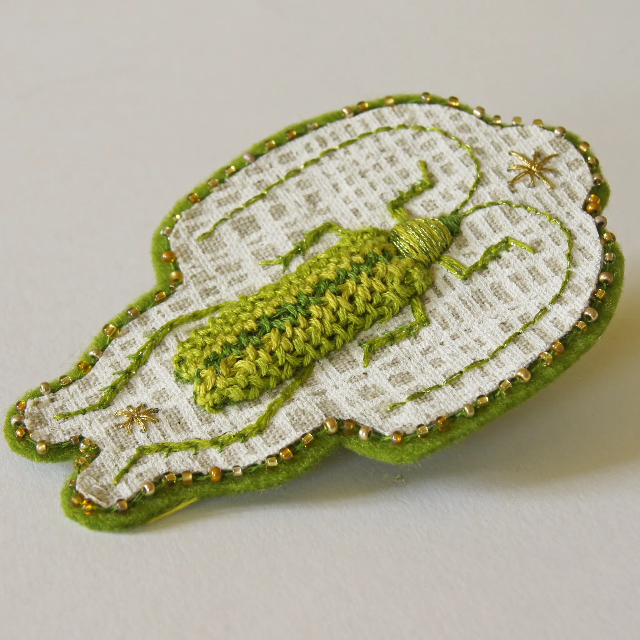 Chartreuse Longhorn Beetle Sew-On Patch