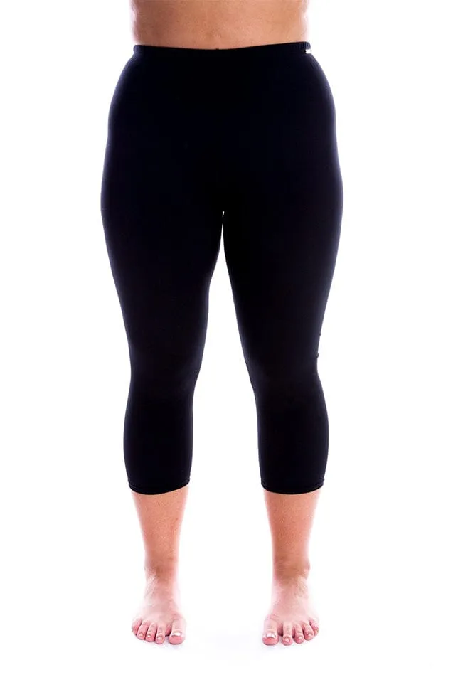 Chlorine Resistant Black 3/4 Swim Pant