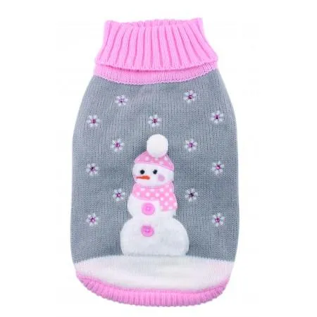 Christmas  Dog Jumper- Crystal Snowflake Snowman