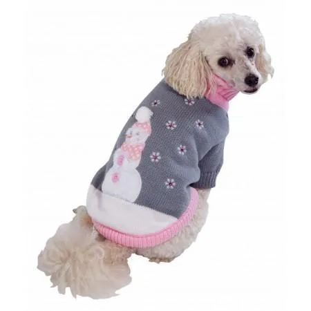 Christmas  Dog Jumper- Crystal Snowflake Snowman