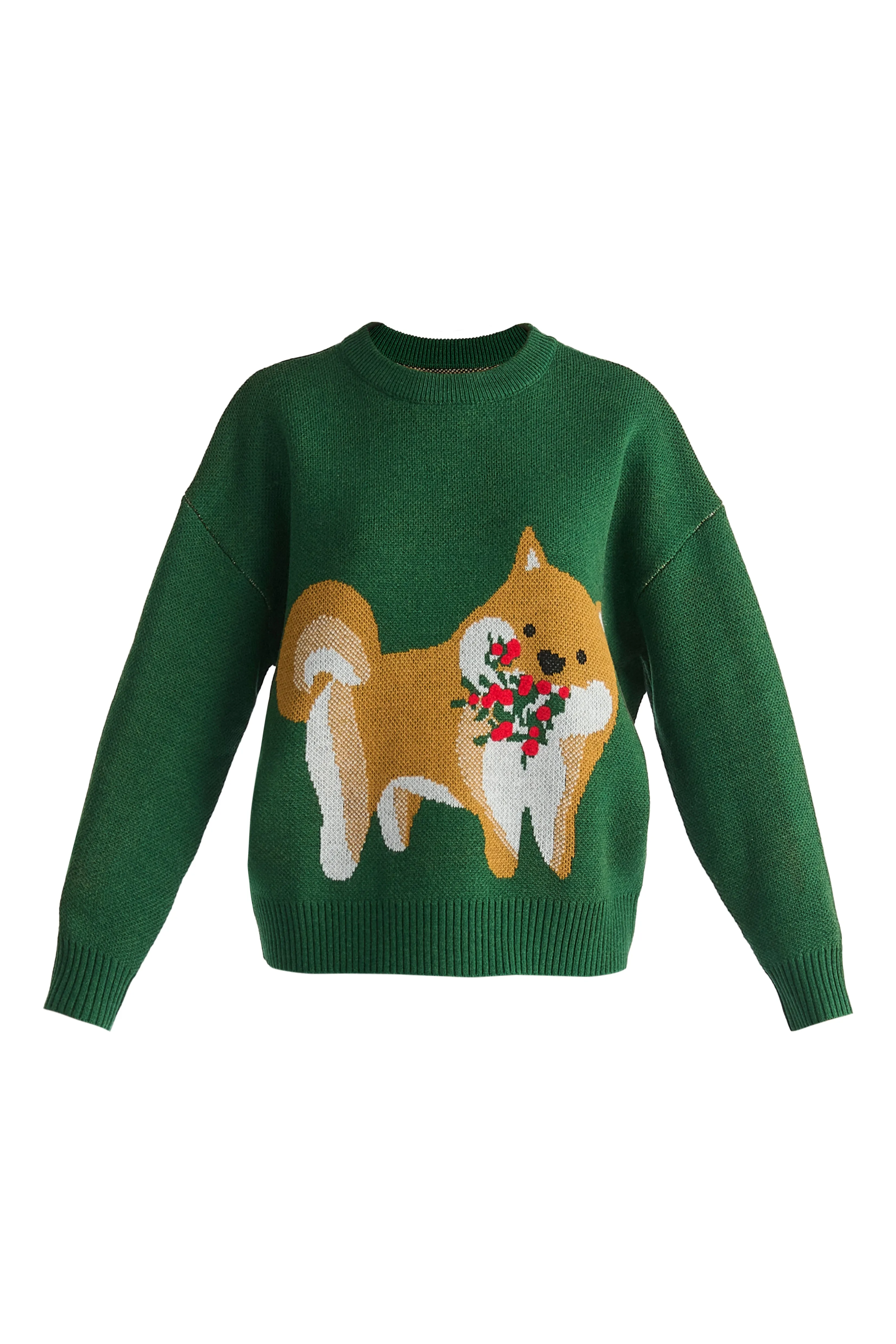 Christmas Jumper with Dog and Mistletoes