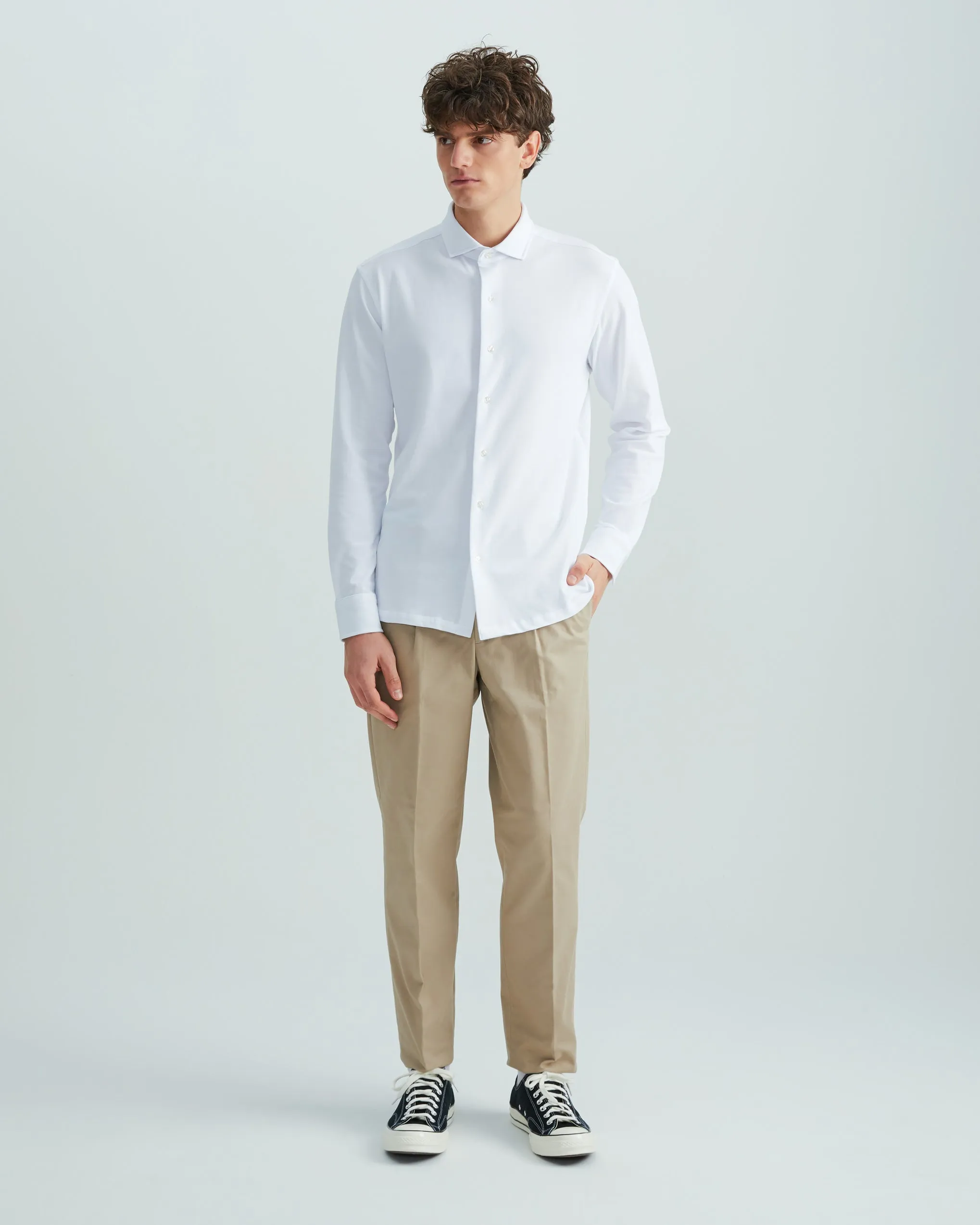 Coupe Cousu, Khaki, Cotton Chino Trousers