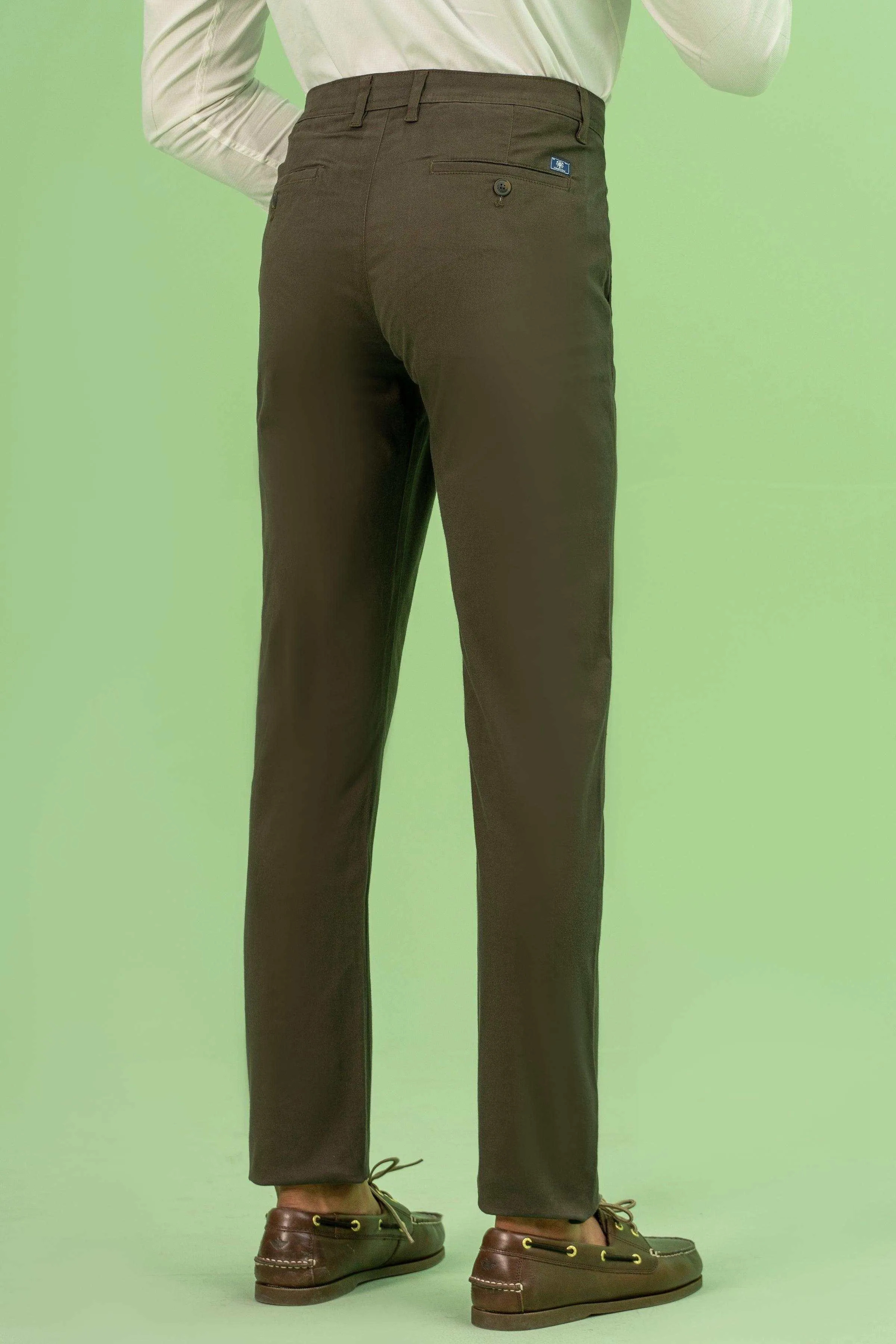 CROSS POCKET SATAIN SLIM FIT PANT DARK OLIVE