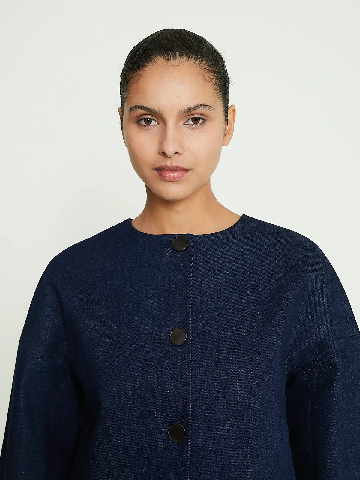 Dev Cropped Jacket in Indigo