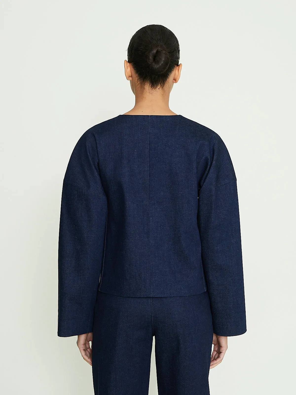 Dev Cropped Jacket in Indigo