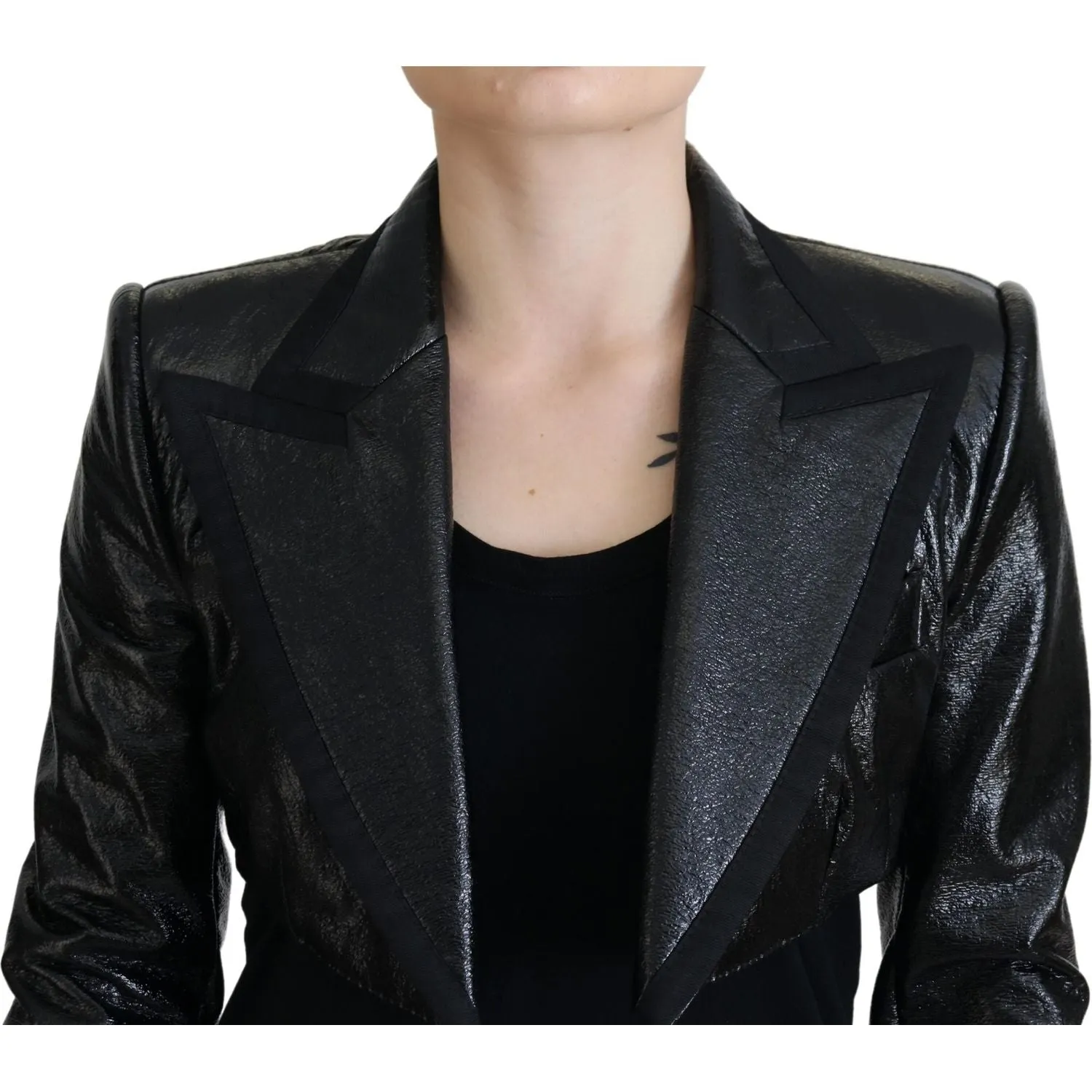 Dolce & Gabbana Elegant Cropped Black Designer Jacket