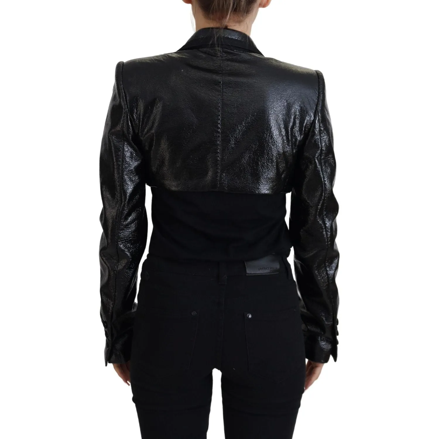 Dolce & Gabbana Elegant Cropped Black Designer Jacket