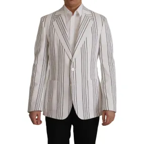 Dolce & Gabbana Elegant Striped Cotton Blend Blazer