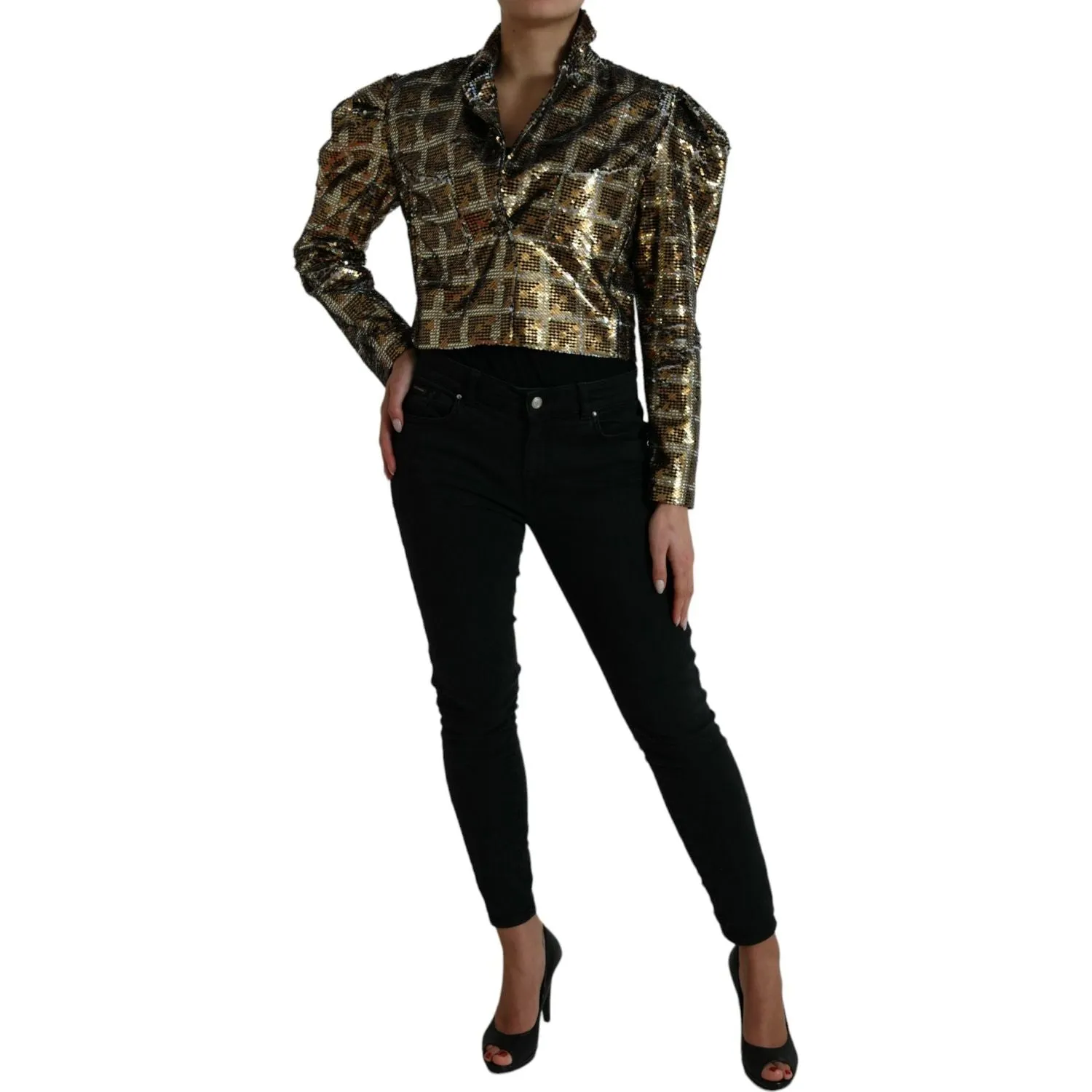 Dolce & Gabbana Multicolor Sequined Cropped Jacket