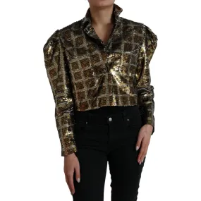 Dolce & Gabbana Multicolor Sequined Cropped Jacket