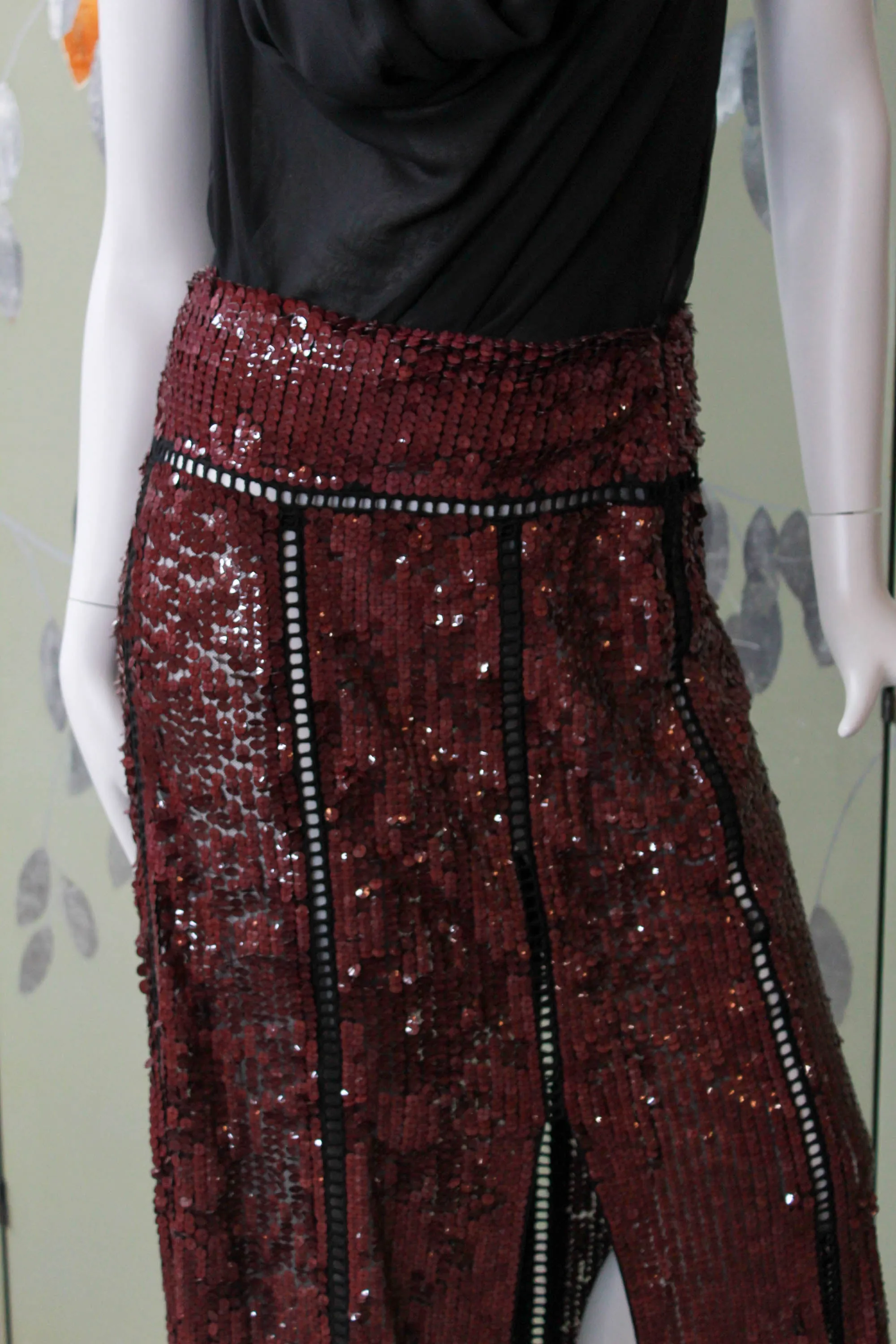 Emilio Pucci Purple Sequinned Midi Skirt, 30" Waist