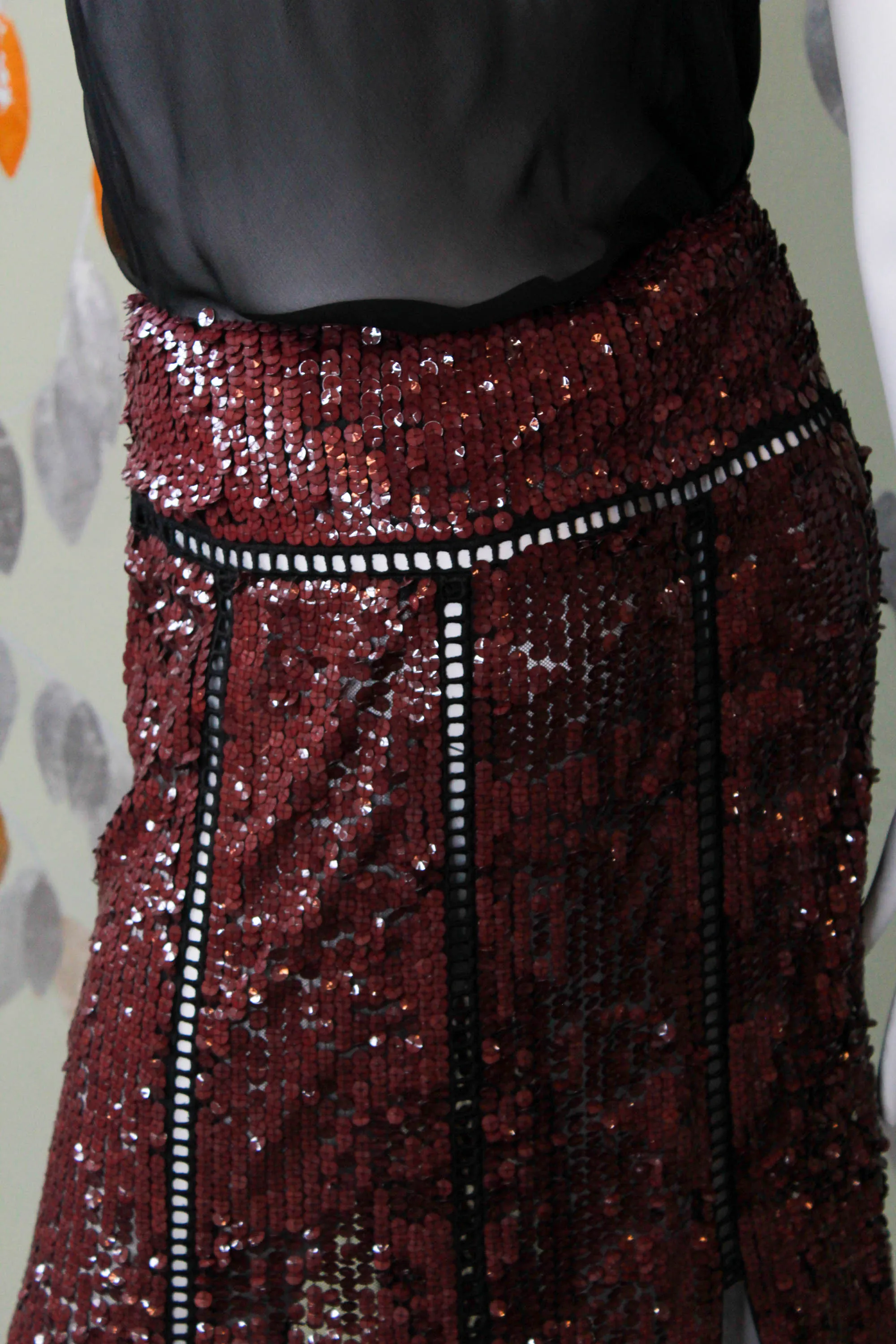 Emilio Pucci Purple Sequinned Midi Skirt, 30" Waist