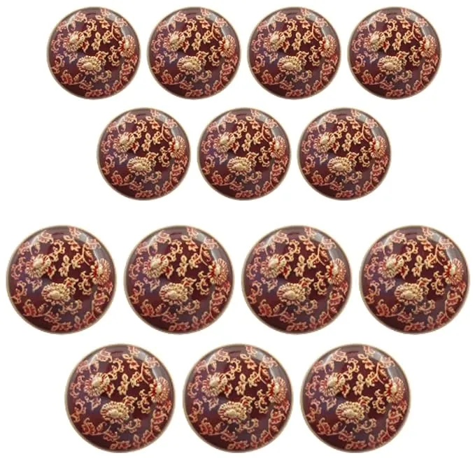 Floral Elegance Metal Buttons(7 Big   7 Small)