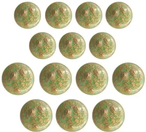 Floral Elegance Metal Buttons(7 Big   7 Small)