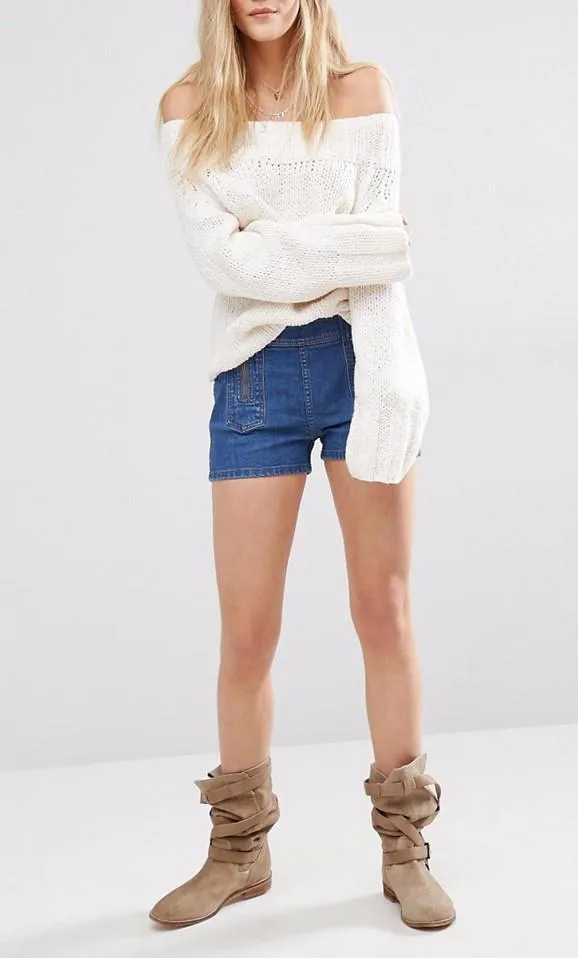 Free People Beachy Off Shoulder Slouch Sweater- Two Colors