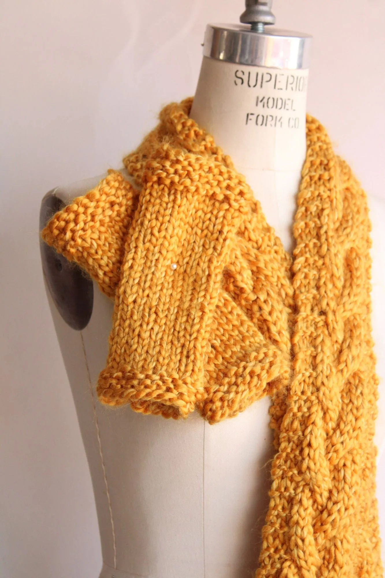 Hand Knit Fingerless Gloves in Mustard Yellow, the "Candlelight"