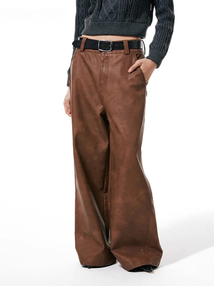 High Waist Genuine Sheepskin OL Pencils Slim Casual Autumn Winter Pants